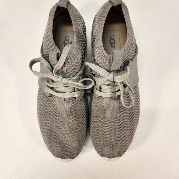 UGG Willows Ii Knit Lace Up Nubuck Leather Trainer Cobble Women's Size 8 NWOT - Picture 3 of 11